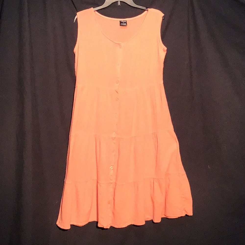 Argee melon crinkle cotton  gauze dress size large